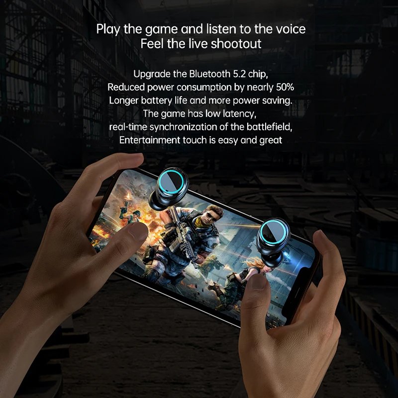 Original M25 Bluetooth 5.3 TWS Touch Headphones with LED Display